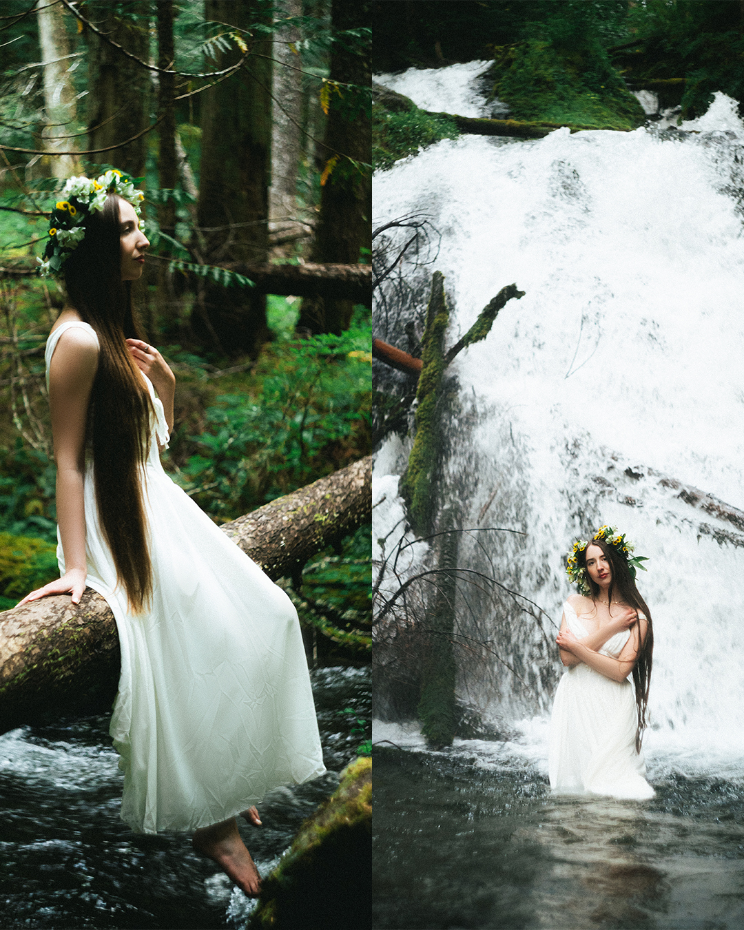 Ethereal Film-like Portraits at a Glacial Waterfall Near Mount Hood — photograph 15 of 20